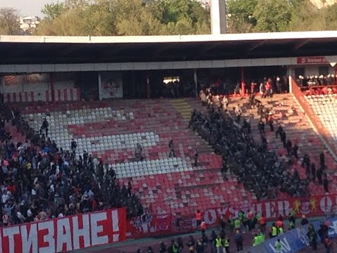 Fight on the stands - Grobari vs Delije vs Police (derby 148)