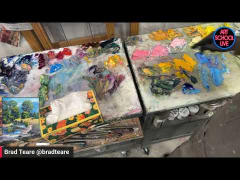 Using Marbled Colors in Landscape Paintings with Brad Teare