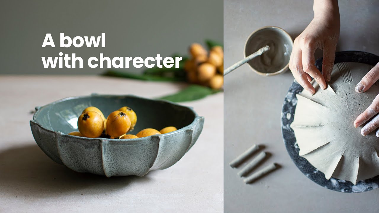 Making a ceramic bowl | slab pottery tutorial