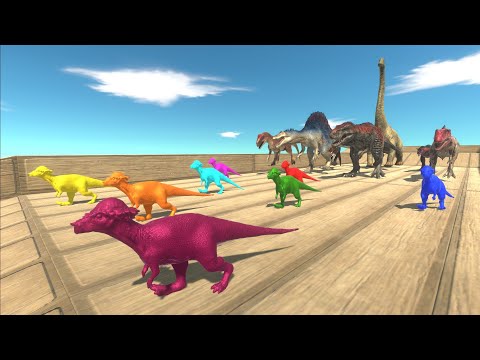 Race to eat Neon Pachycephalosaurus Aliens - Animal Revolt Battle Simulator