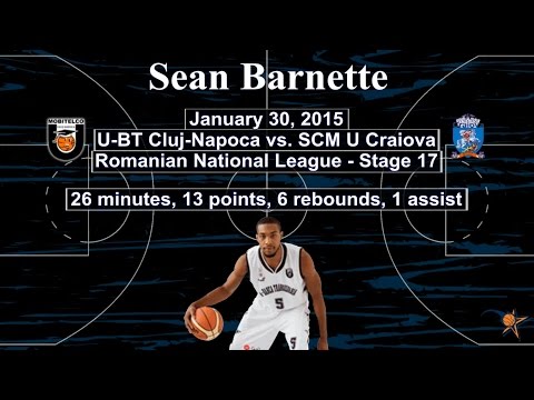 Sean Barnette - U-BT Cluj vs SCM U Craiova 30 Jan 2015