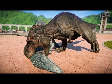 T-Rex Vs Carcharodontosaurus Vs Spinoraptor Vs Carnotaurus - Jurassic World Evolution