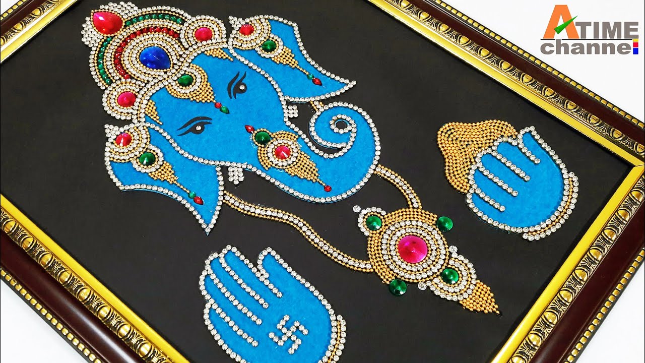 Beautiful kundan rangoli design ganesha by art time channel