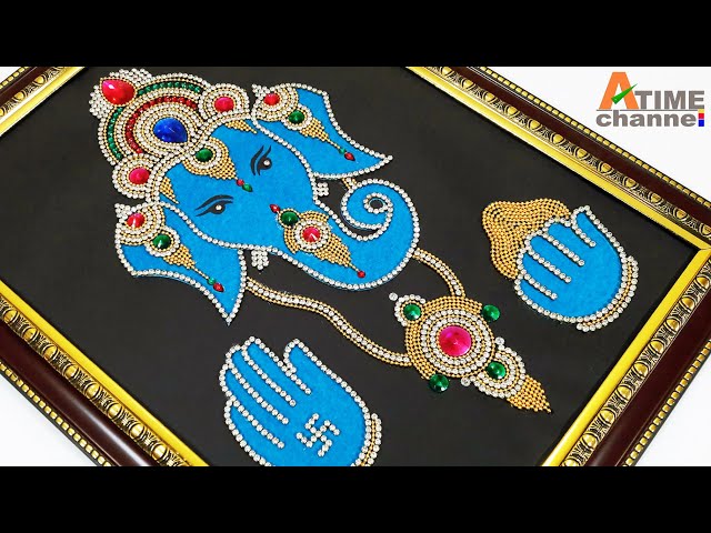 Beautiful kundan rangoli design ganesha by art time channel