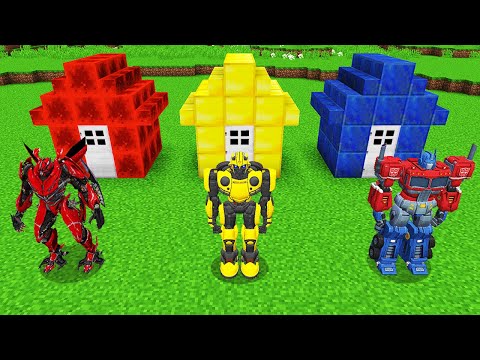 EPIC Bumblebee vs Optimus Prime vs Autobot MINECRAFT Challenge