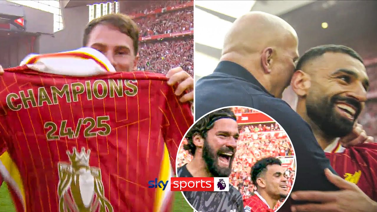 Full-time SCENES as Liverpool win the Premier League at Anfield 🔴