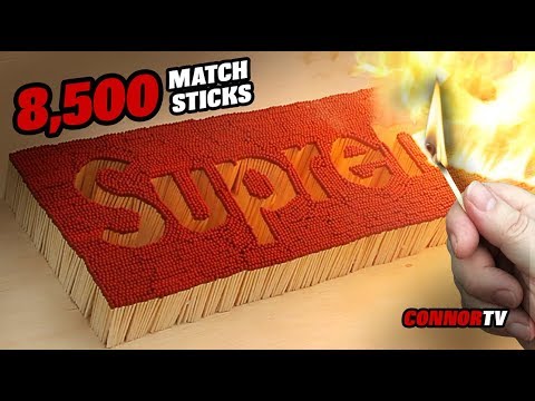 8,500 Match Chain Reaction Supreme Box Logo Slow Motion Fire