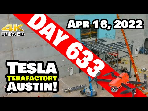 CRANE-O-RAMA AT GIGA TEXAS! - Tesla Gigafactory Austin 4K  Day 633 - 4/16/22-Tesla Terafactory Texas