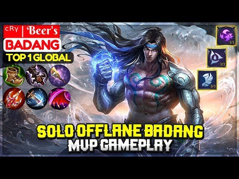 Solo Offlane Badang MVP Gameplay [ Top 1 Global Badang ] ᶜᴿᵞ | Beer's - Mobile Legends