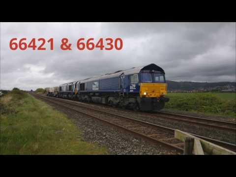 Prestatyn 24.4.2017 - DRS 66421 & 66430 on Valley flasks