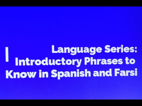 Language Series: Introductory Phrases in Spanish and Farsi (Persian) for Beginners