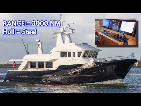 €2.495M STEEL Liveaboard Trawler Yacht FOR SALE! | Delfino 64