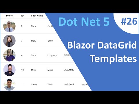 ASP NET Core Blazor | DataGrid Templates