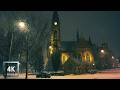 Snowstorm At Night Walk 4K HDR Heavy Snowfall Stockholm