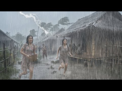 SCARY BUT BEAUTIFUL RAINSTORM 🌧️ Lightning & Heavy Rain in Indonesia ⚡Rain for Sleep & Stress Relief