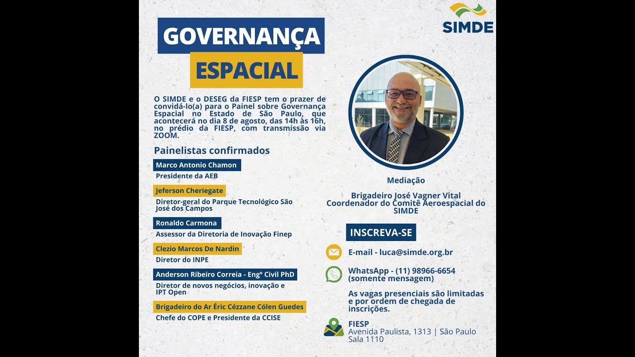 Parte 1/2 - Painel sobre Governança Espacial no Estado de São Paulo - SIMDE/FIESP - 08/08/2024