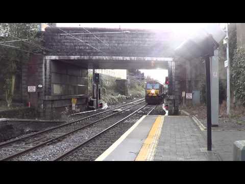 Irish Rail 201 loco 209 + enterprise set 9002 passes Malahide