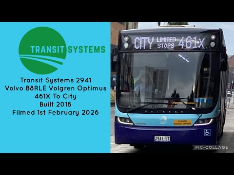 Transit Systems (2941) Volvo B8RLE Volgren Optimus 461X To City