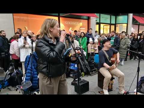 STREET performer BLEW the crowd away with his INCREDIBLE Voice - Shallow Lady Gaga | Allie Sherlock