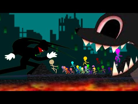 Stickman RunEscape Scary Cartoon Mouse  - Surviva Race in Algodoo  (Marble Run Race )