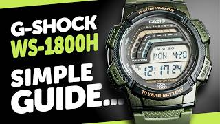 #CASIO WS-1800 (3583) How To Tutorial - Set Date and Time, Timers, Stopwatch, Alarms and World Time