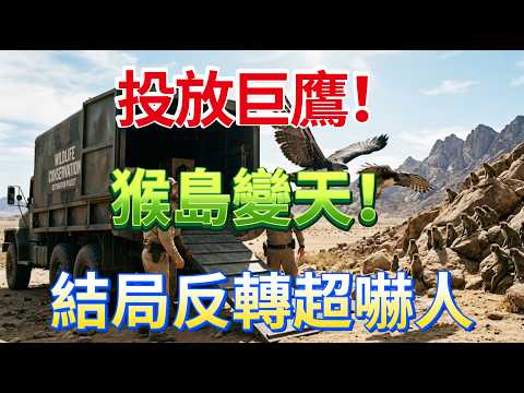 当2只空中霸主降临孤岛，猴群的命运彻底改变，结局万万没想到！#哈比鹰 #猴子岛 #动物世界 #大自然法则