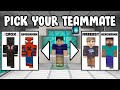 Minecraft but you can CHOOSE YOUR TEAMMATE...