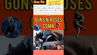 Coma - Guns N Roses #gunsnroses #coma #bass #tab #tutorial #rock #pop #music #hardrock #80s #90s