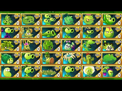 Random 30 GREEN Plants Level 1 Battlez - Who Will Win? - PvZ 2 Plant vs Plant