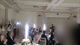 会場内一斉点火花火!