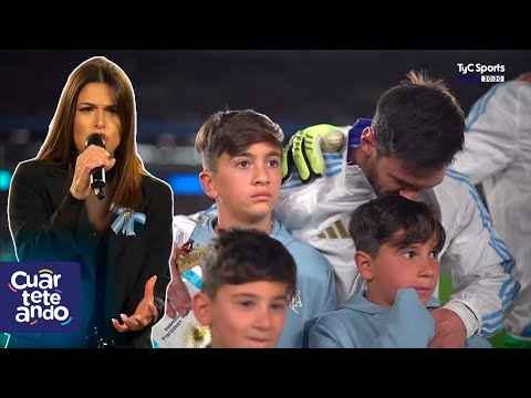 EUGE QUEVEDO sang the ARGENTINE NATIONAL ANTHEM at MESSI's last official match in ARGENTINA 🇦🇷