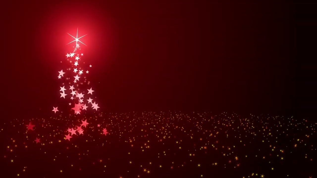 Sparkling Christmas Tree on Red Background| Abstract Motion Video Background Stock Footage