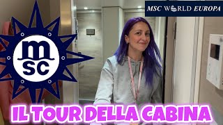 MSC World Europa TOUR Completo della CABINA 