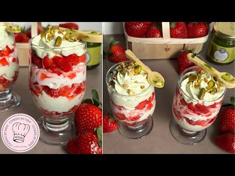 Coupe de fraise fraîcheur crème pistache & vanille