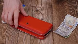 Стильний гаманець-клатч для жінок на одне відділення з натуральної шкіри ST Leather 22561 червоний