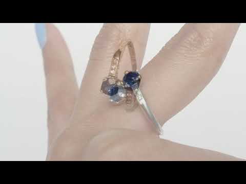 Circa 1940 Art Deco Platinum GIA Certified .71ct Modified Brilliant Cut Cambodian Sapphire-VEG#1374