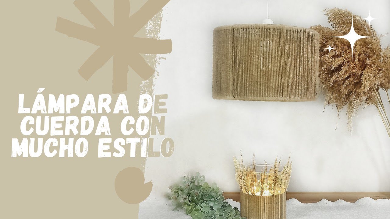 Como Hacer Una Lámpara Con Cuerda y Aros Desde Cero. Alucinante resultado.