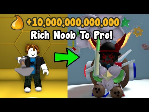 Rich Noob VS Bee Swarm Simulator #8! Made 10 Trillion Honey! Got 50 Bees!