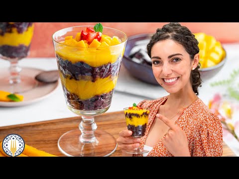 Coconut Black Sticky Rice Pudding with Mango 🥭