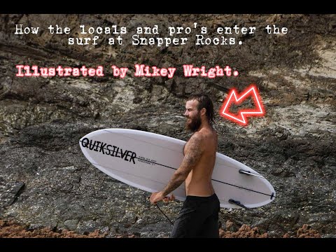 Mikey Wright illustrates how the locals enter the surf at huge Snapper Rocks #snapperrocks #surfing