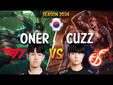 T1 Oner vs KDF Cuzz - Oner NIDALEE vs Cuzz LEE SIN Jungle - Patch 14.3 KR Ranked CHALLENGER | lolrec
