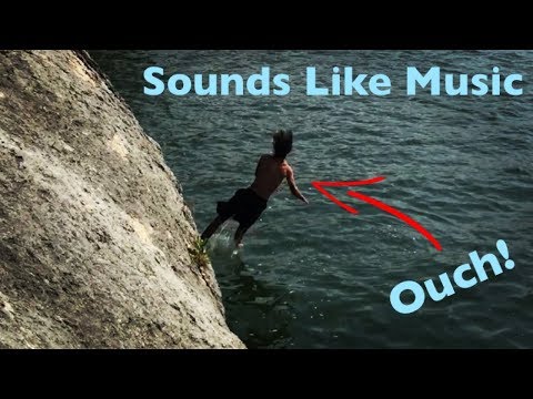 Sounds like music - cliff jumping fails