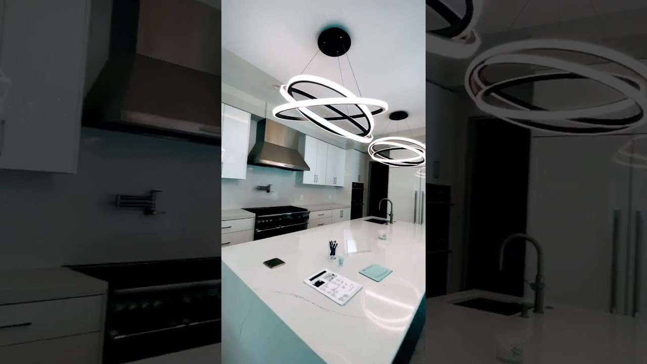 Ultra modern pendant lights above the kitchen island #shorts #kitchen #luxuryhomes