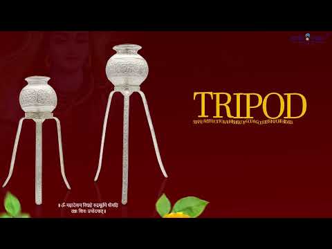 Tripod Stand with Pot for Abhishek of God & Goddess in Pure Silver video