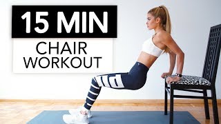 15 MIN CHAIR WORKOUT - Extreme Full Body Training / Nothing for Beginners | Pamela Reif