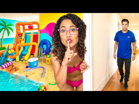 WE TRANSFORMED THE MANSION INTO A REAL BEACH! - INCREDIBLE