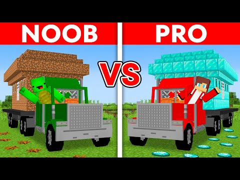 MIKEY vs JJ: NOOB vs PRO: TRUCK HOUSE Build Challenge in Minecraft