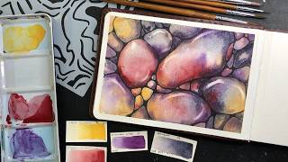 Easy WATERCOLOR Pebbles & Neurographic Inspired Ink Lines - Page 4 in Paul Rubens Journal - 423