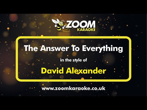 David Alexander - The Answer To Everything - Karaoke Version from Zoom Karaoke