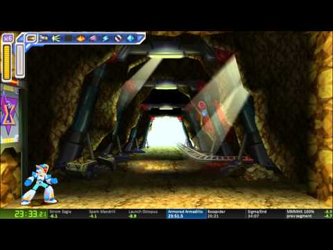 Megaman Maverick Hunter X 100% speedrun in 33:56.58